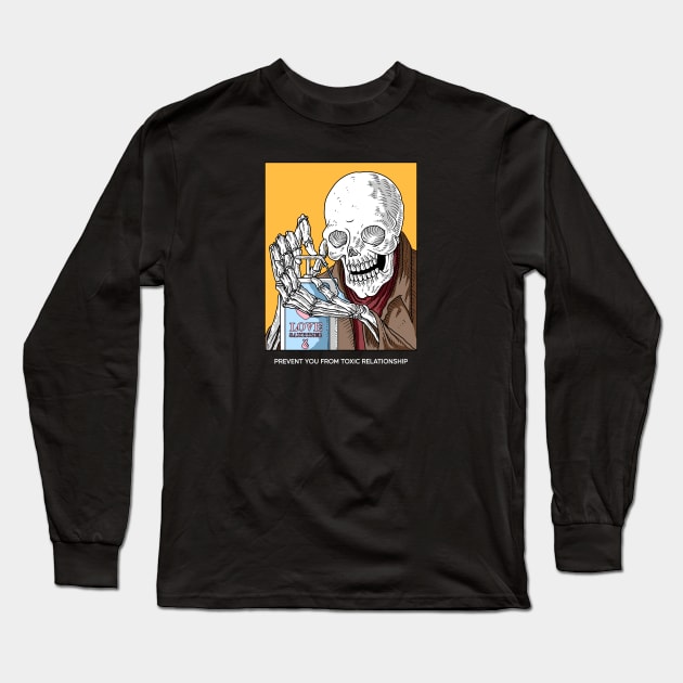 Skull prevent you from toxic relationship Long Sleeve T-Shirt by Anna Hlimankova